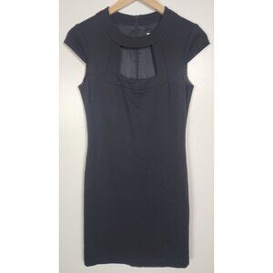 Trina Turk Women's Sz. 4 Black Wool Blend Cap Sleeve Sheath Dress